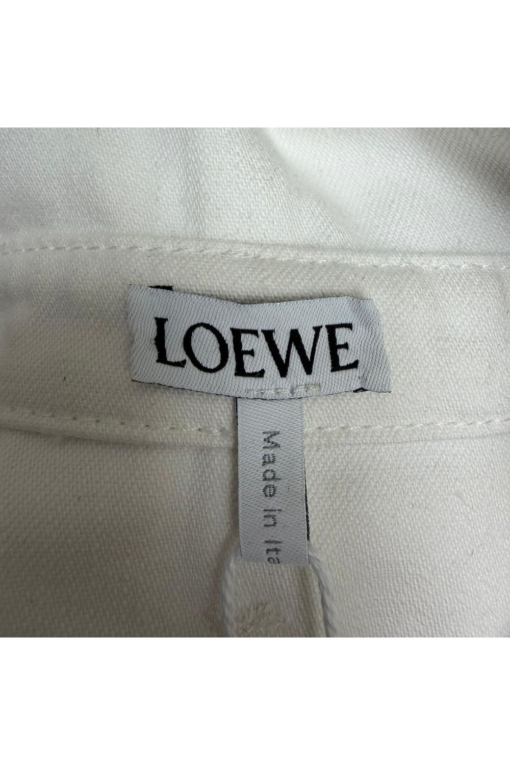 Loewe Belted Button Shirt in White Cotton