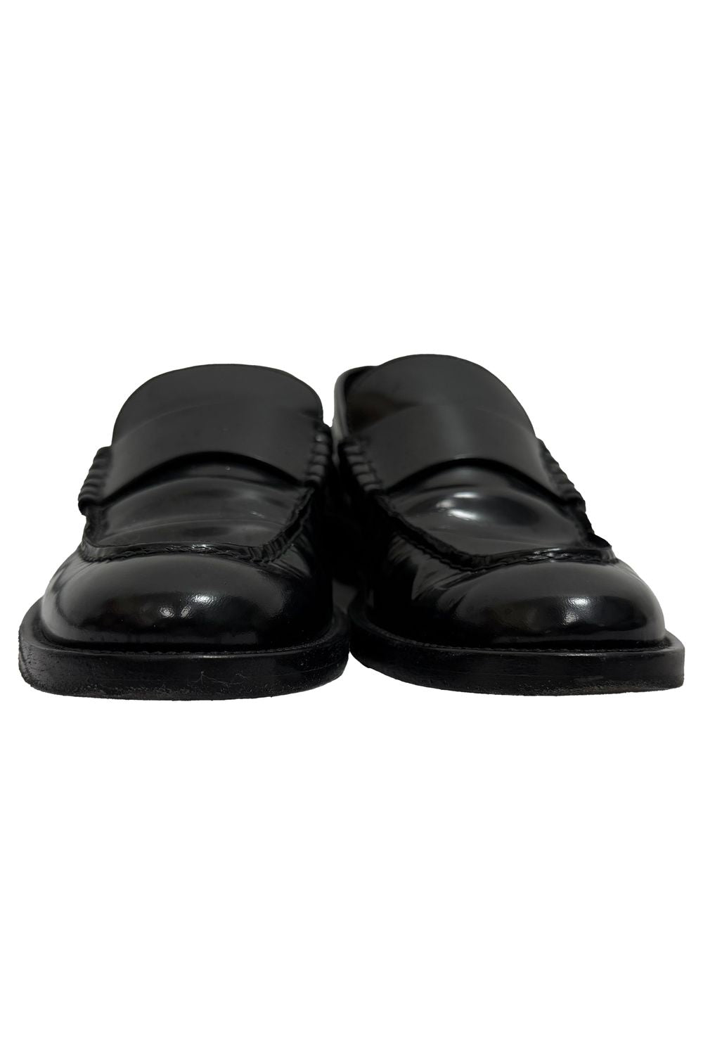 Chanel Shiny Logo Loafers in Black Calfskin Leather