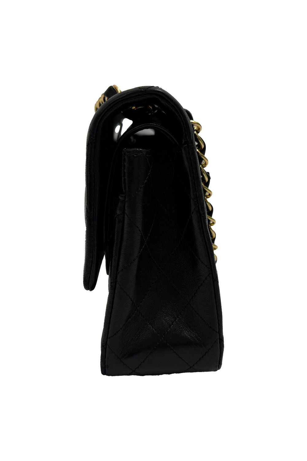 Chanel Medium Classic Double-Flap Shoulder Bag in Black Lamb Leather