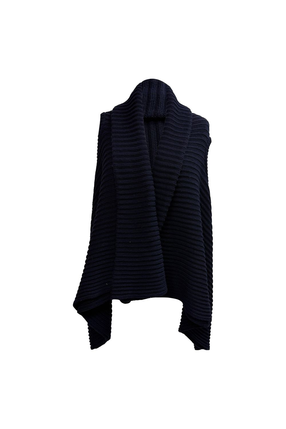 The Row Ribbed Knit Vest in Blue Wool