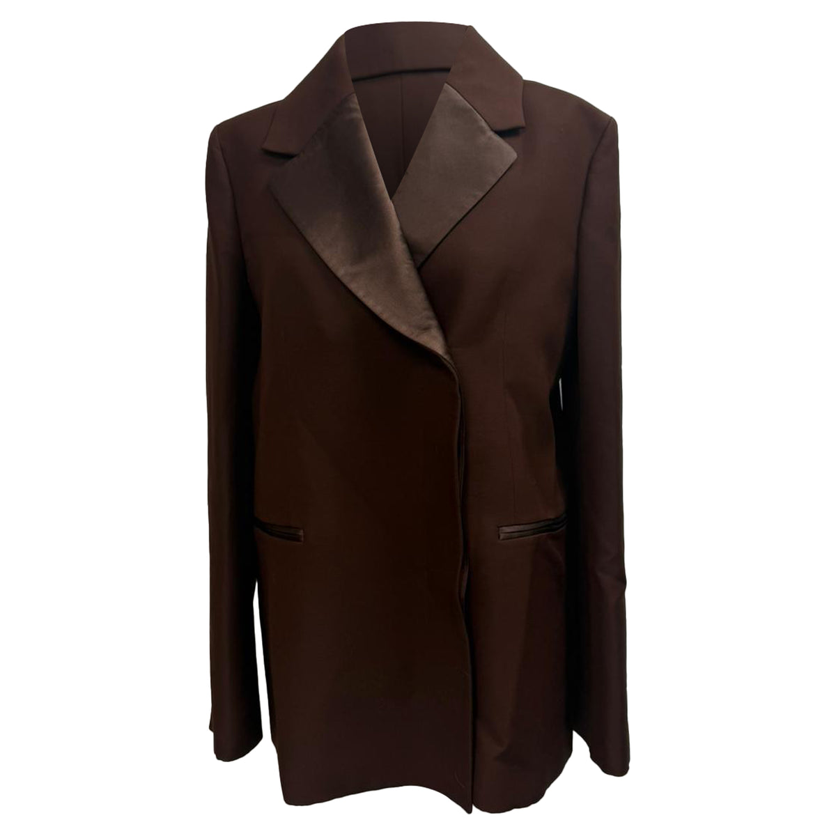 Khaite Oversized Johnson Blazer in Brown Viscose