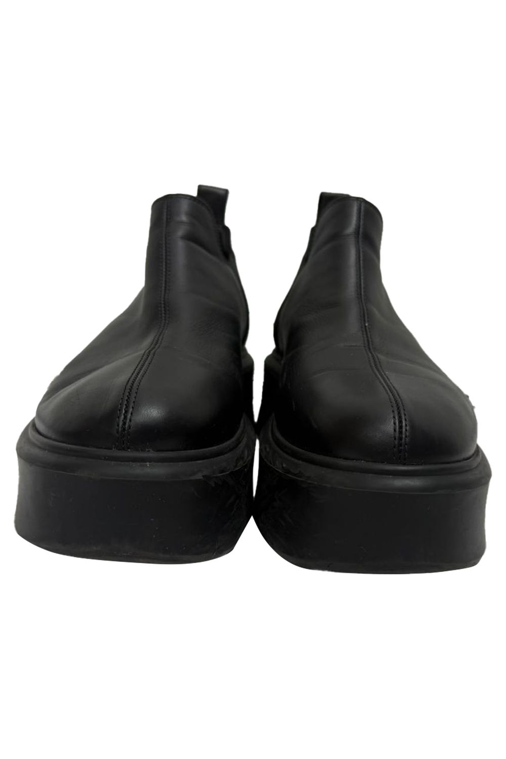 The Row Robin Flatform Ankle Boots in Black Leather