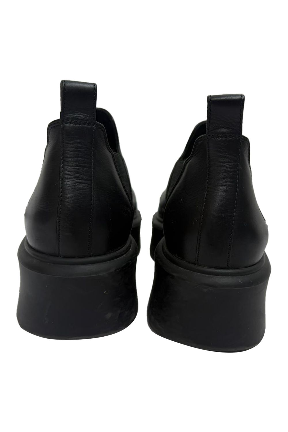 The Row Robin Flatform Ankle Boots in Black Leather