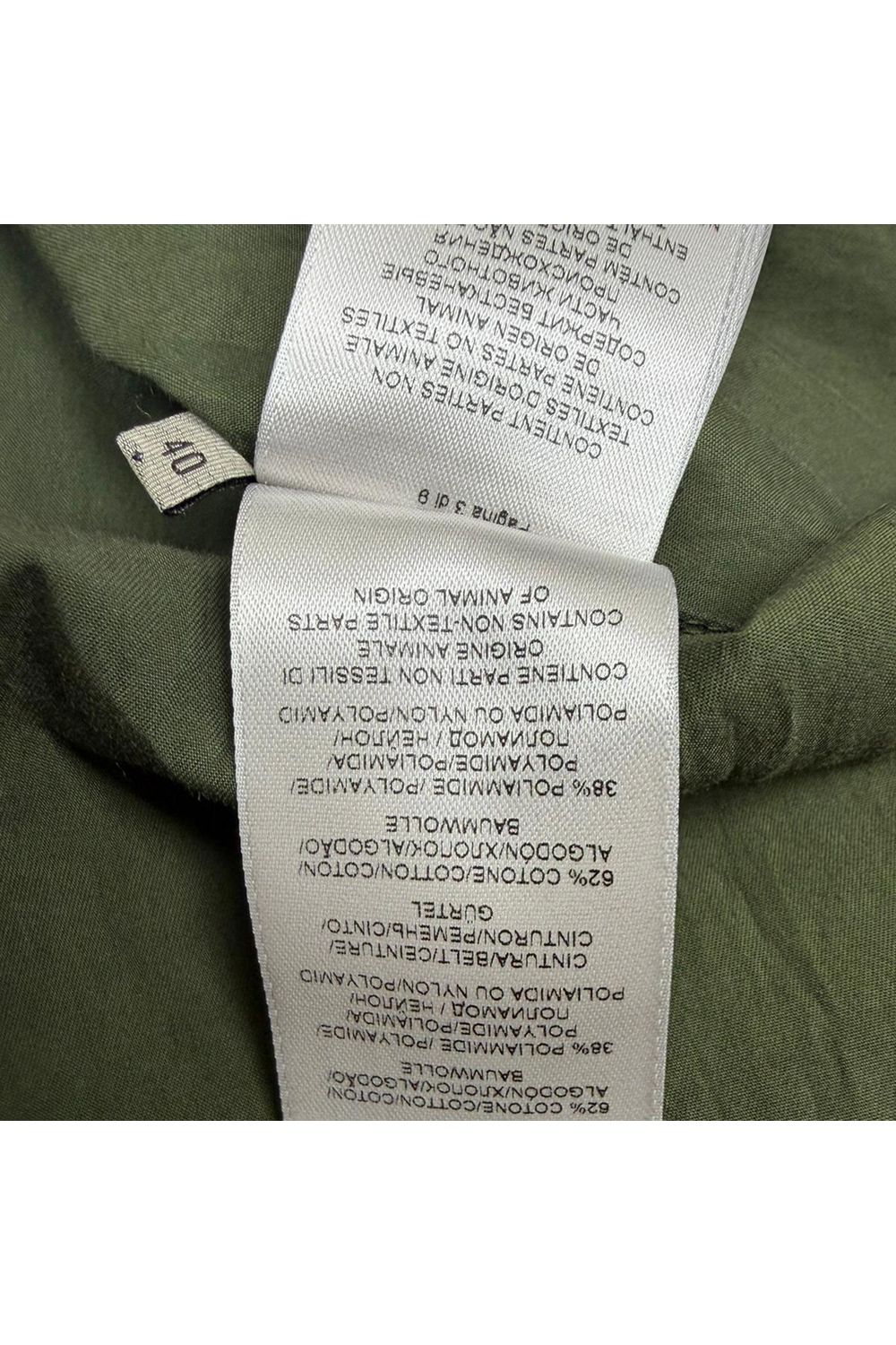 Bottega Veneta Double-Breasted Sleeveless Trench Coat in Olive Cotton