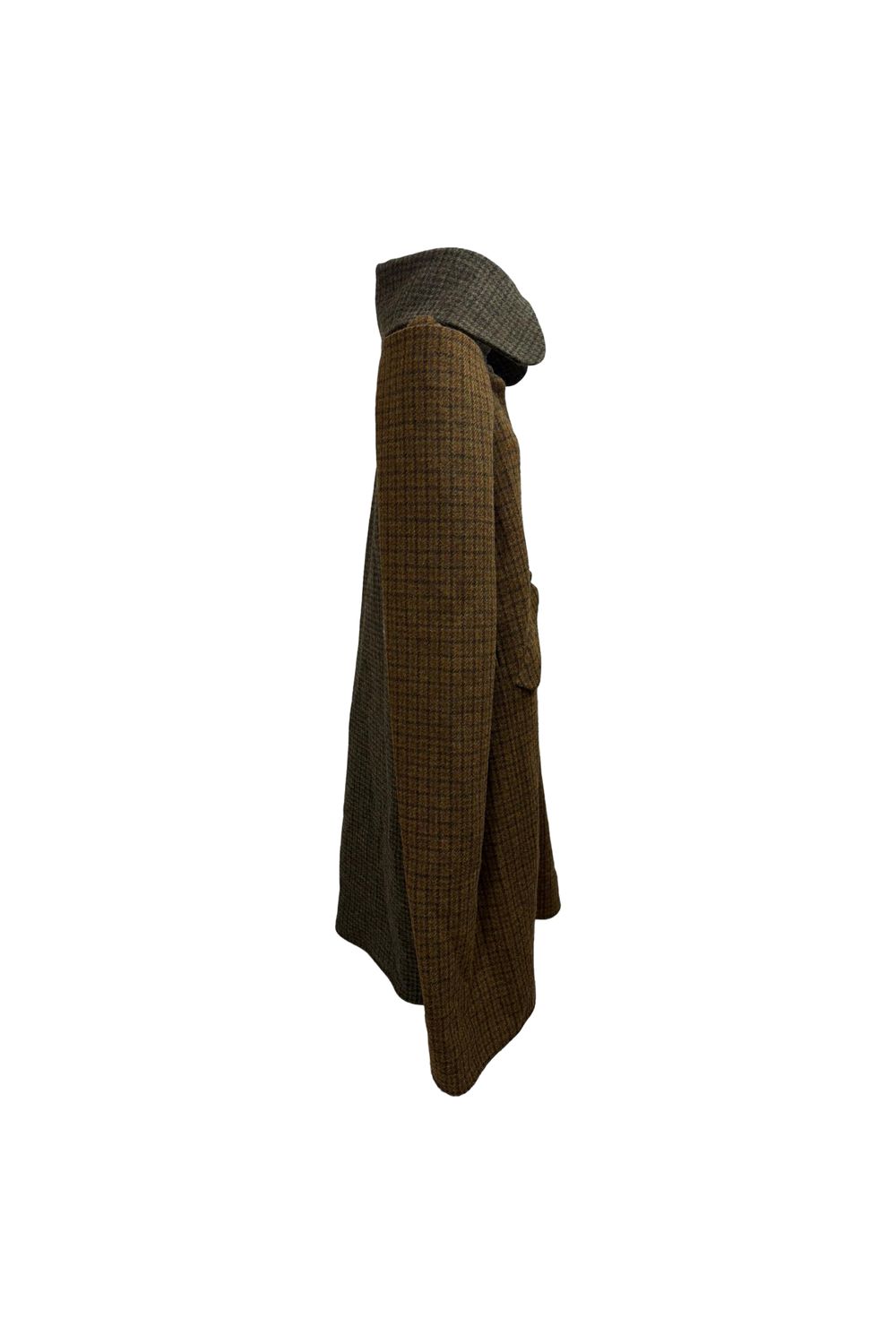 Loewe Cape Coat in Houndstooth Brown Wool