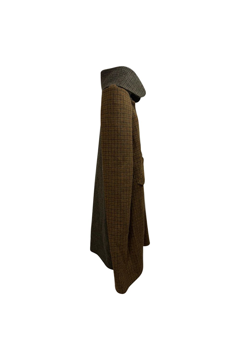 Loewe Cape Coat in Houndstooth Brown Wool