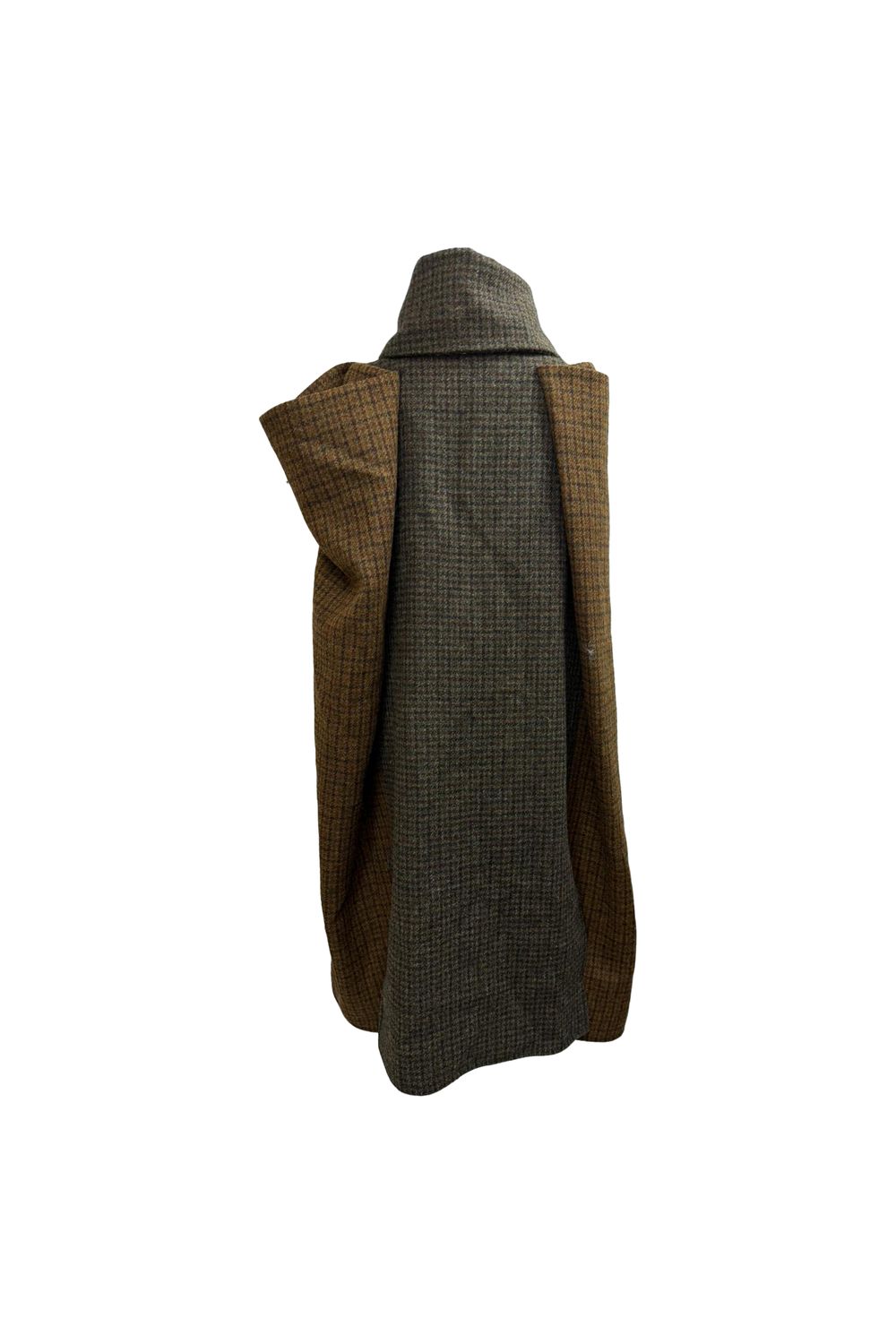 Loewe Cape Coat in Houndstooth Brown Wool