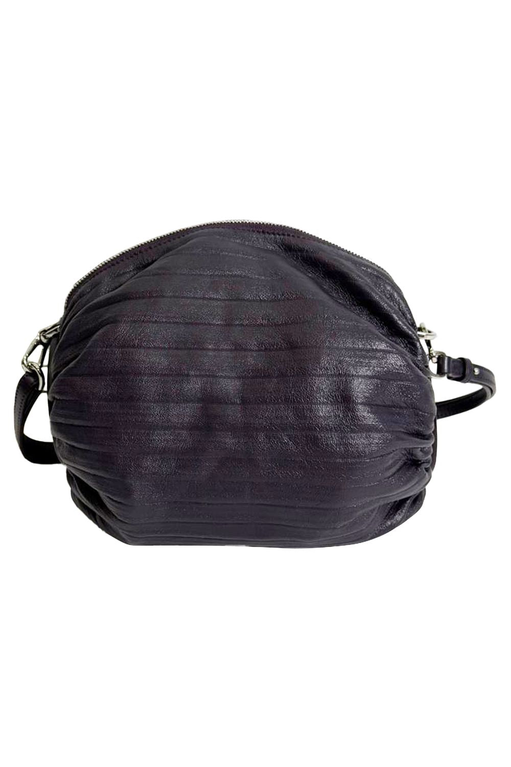 Loewe Pleated Bracelet Pouch Bag in Purple Leather
