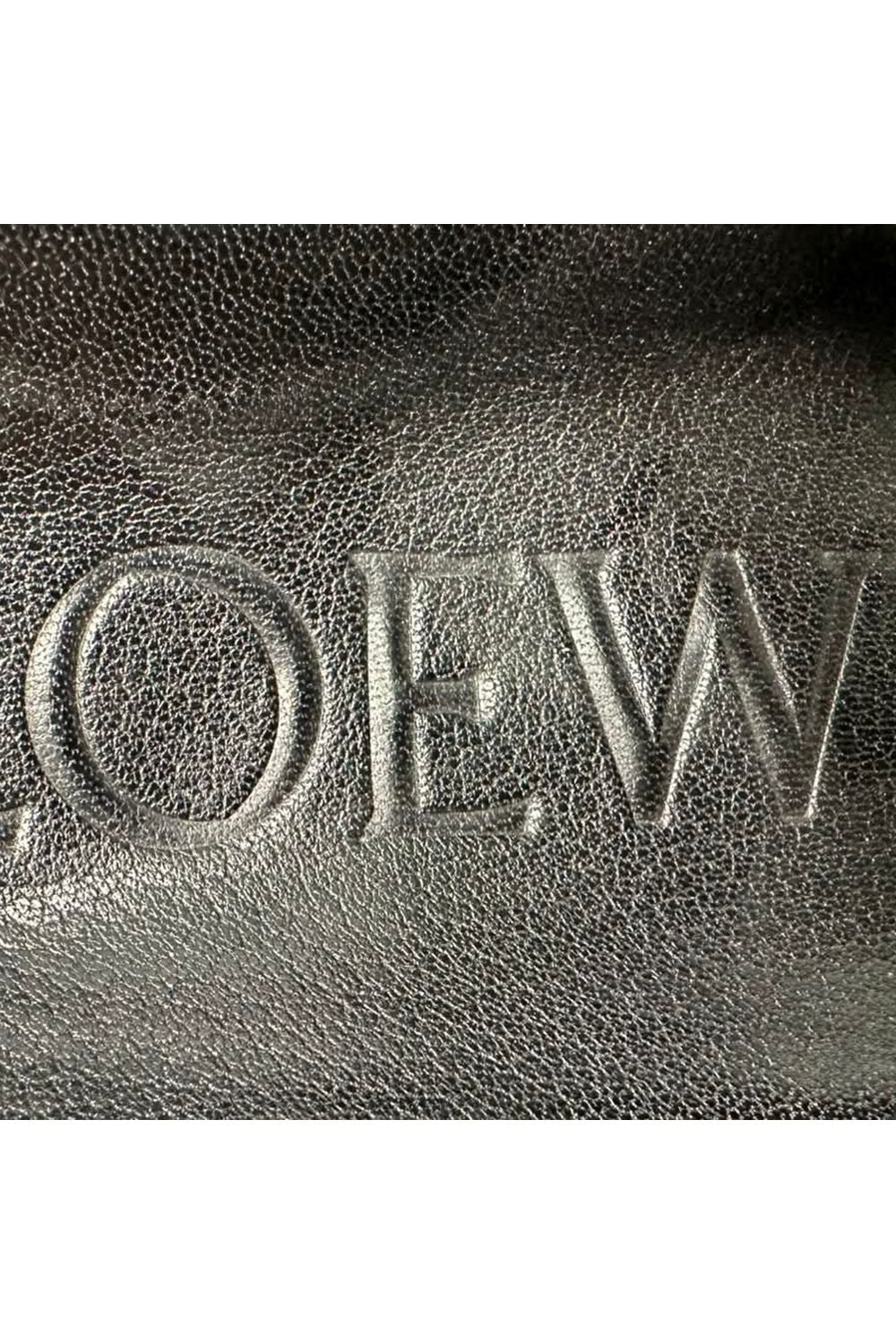 Loewe Ease Embellished Thong Slippers in Black Lamb Leather