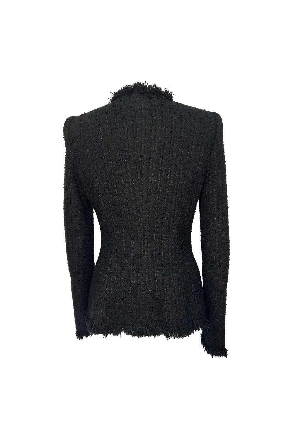 Alexander McQueen Mohair Tweed Evening Jacket in Black Polyamide
