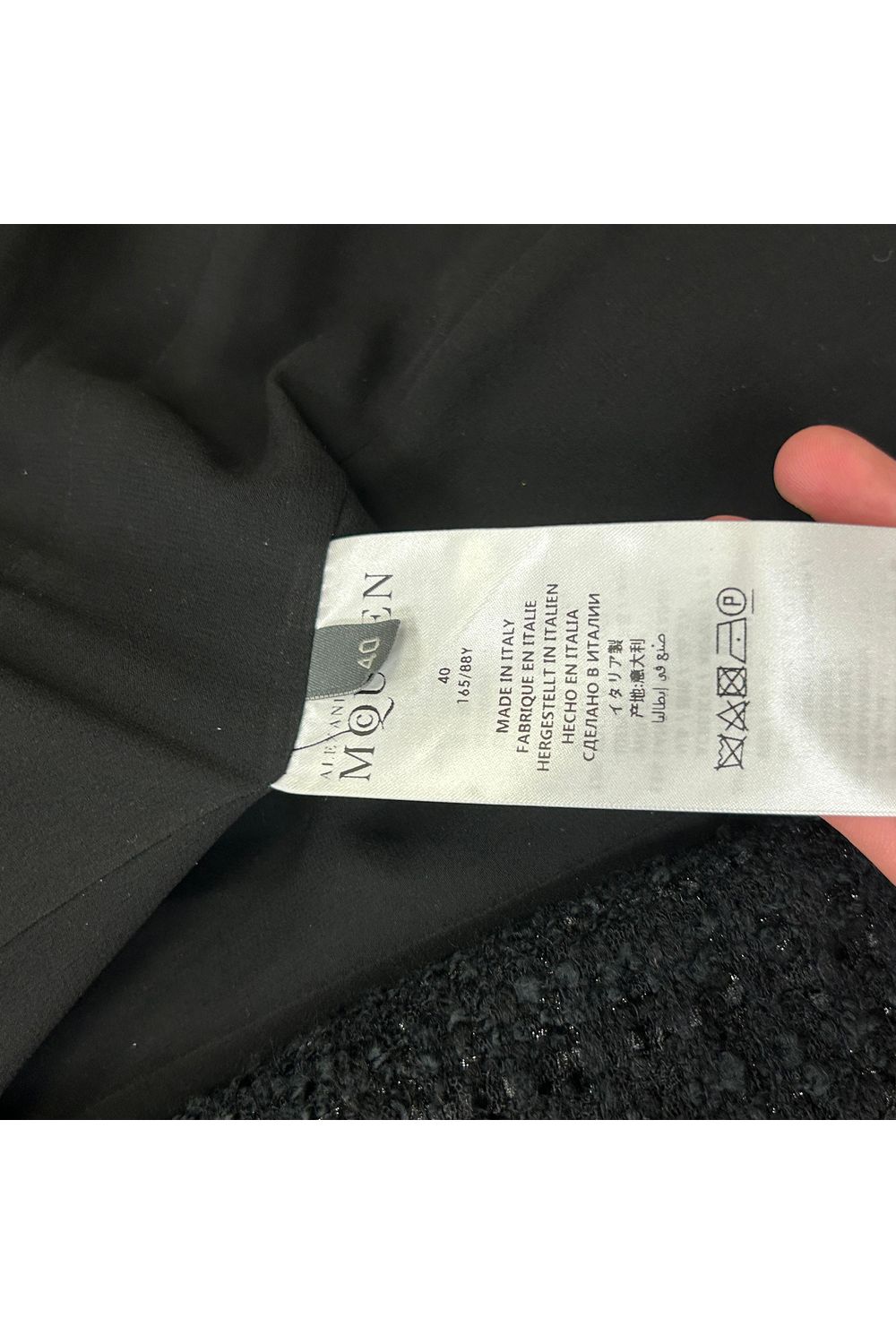 Alexander McQueen Mohair Tweed Evening Jacket in Black Polyamide