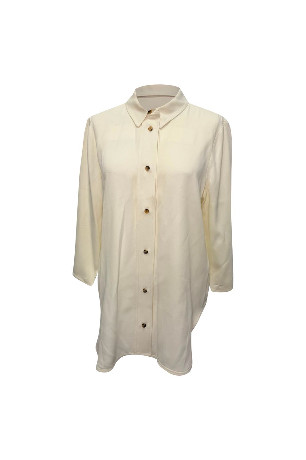 Khaite Button-Down Shirt in Cream Acetate