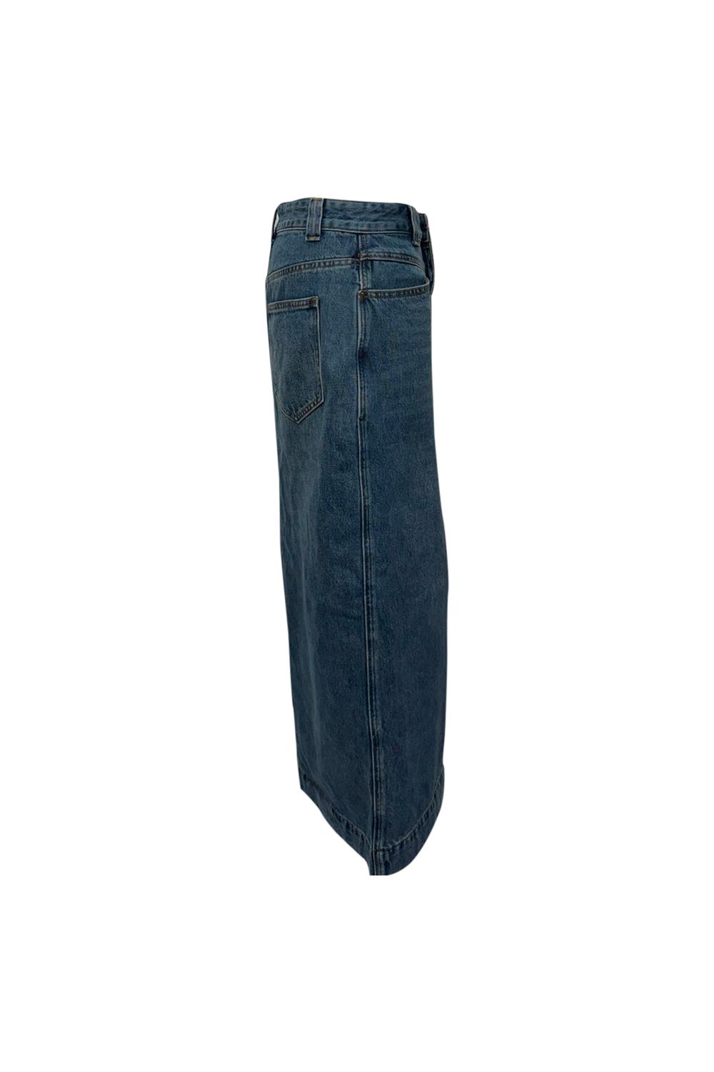 Khaite Neer Denim Maxi Skirt in Blue Cotton