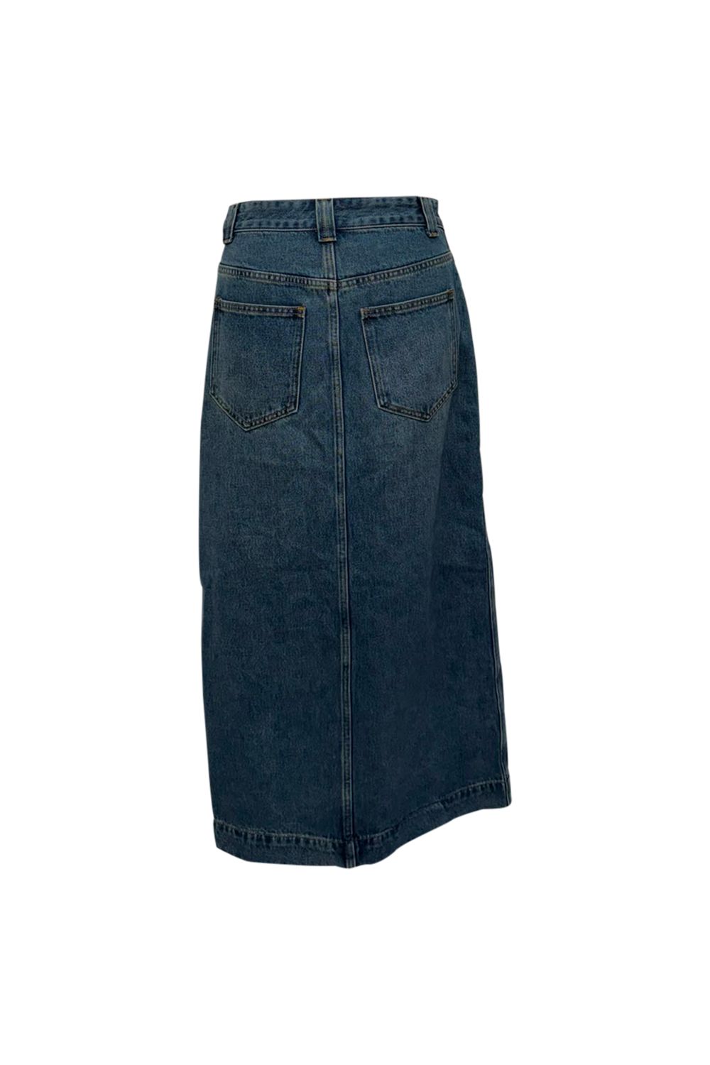 Khaite Neer Denim Maxi Skirt in Blue Cotton