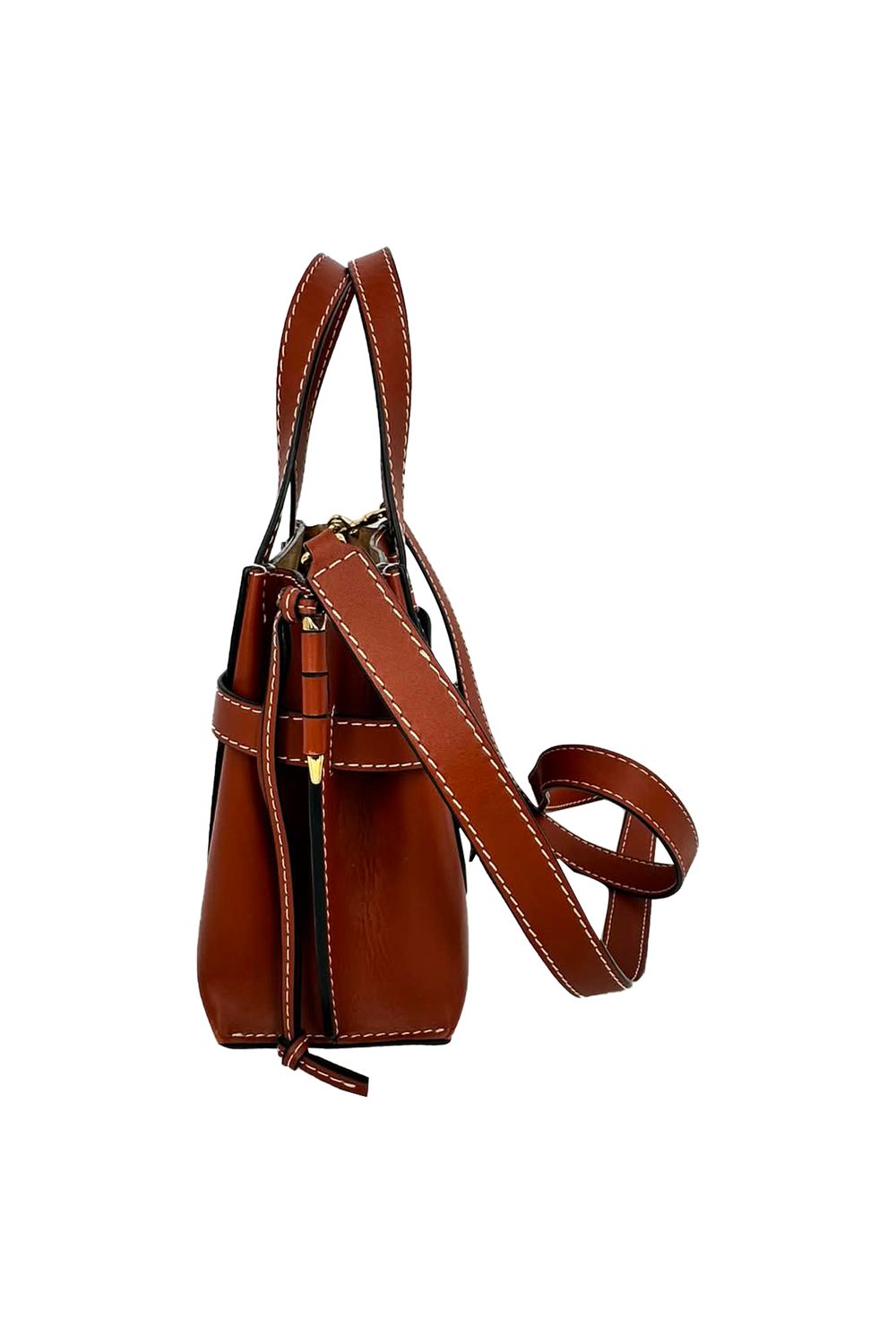 Loewe Mini Gate Tote in Brown Leather