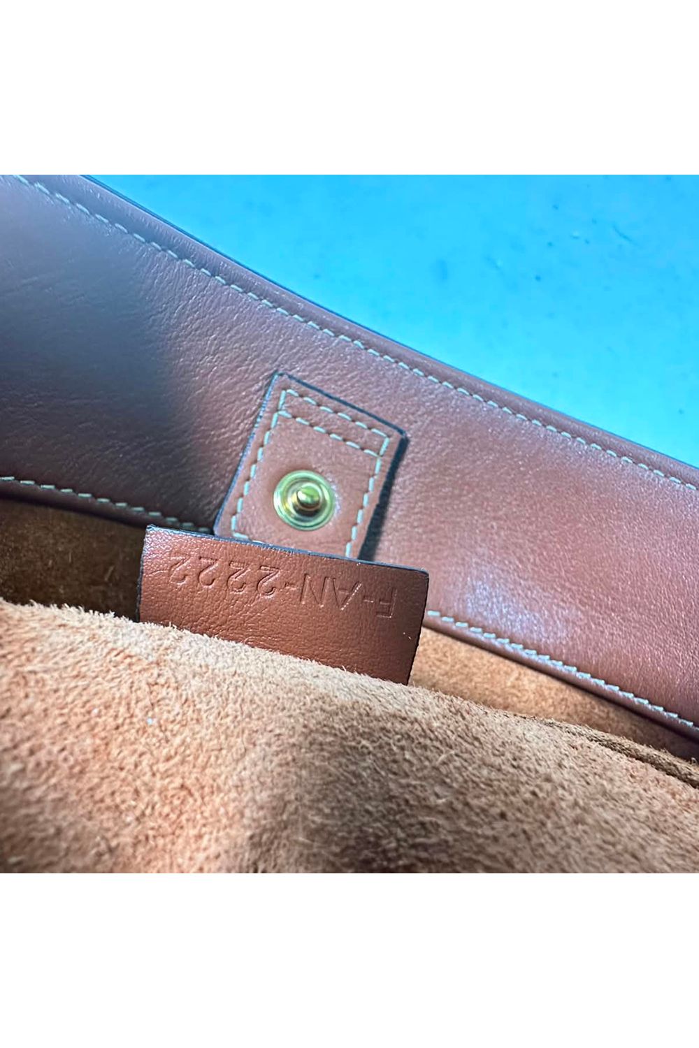 Celine Small Cuir Triomphe Bucket Bag in Brown Leather