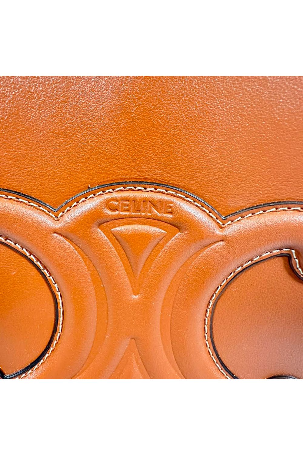 Celine Small Cuir Triomphe Bucket Bag in Brown Leather