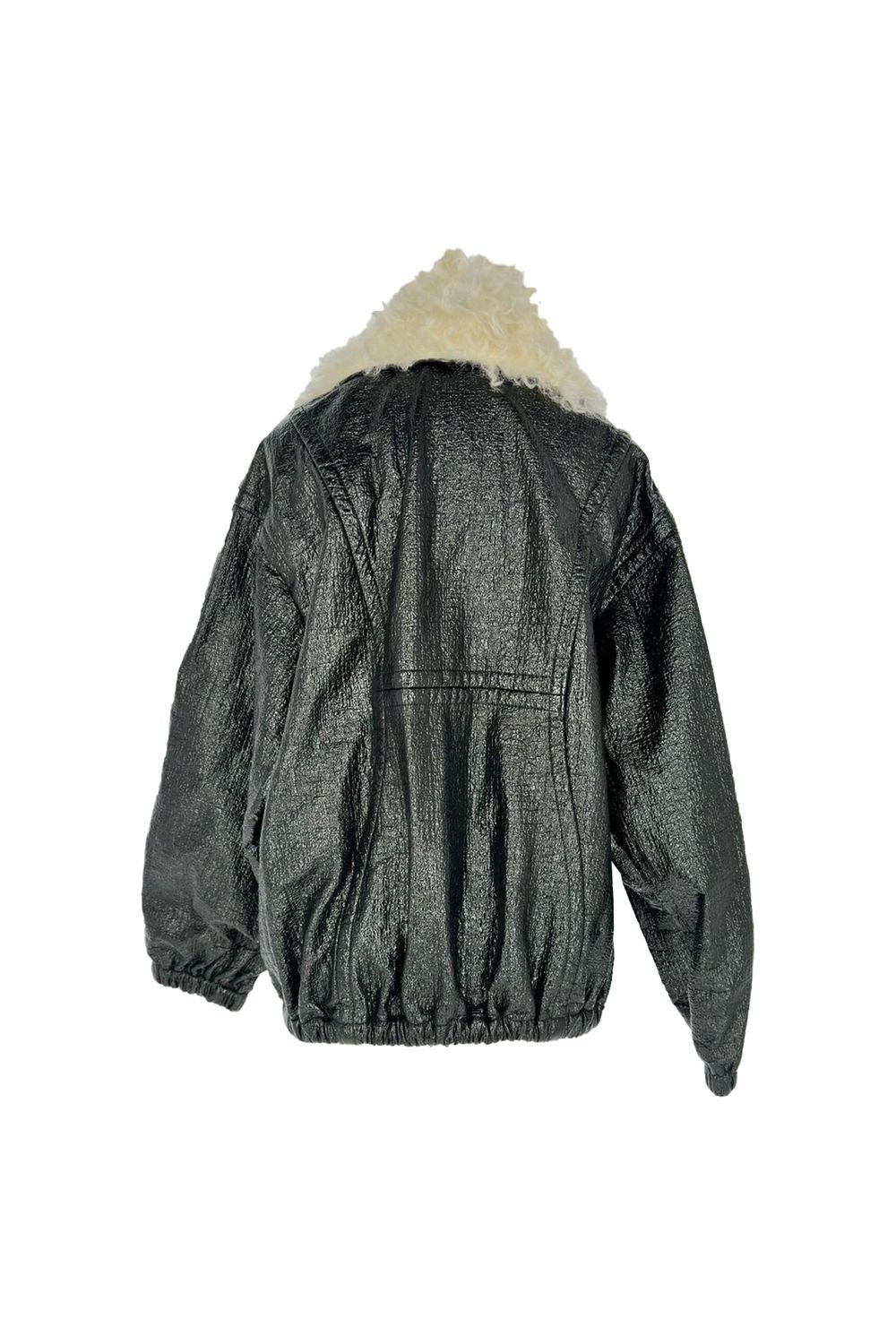 Gucci Coated Fabric Bomber Jacket with Detachable Collar in Black Cotton