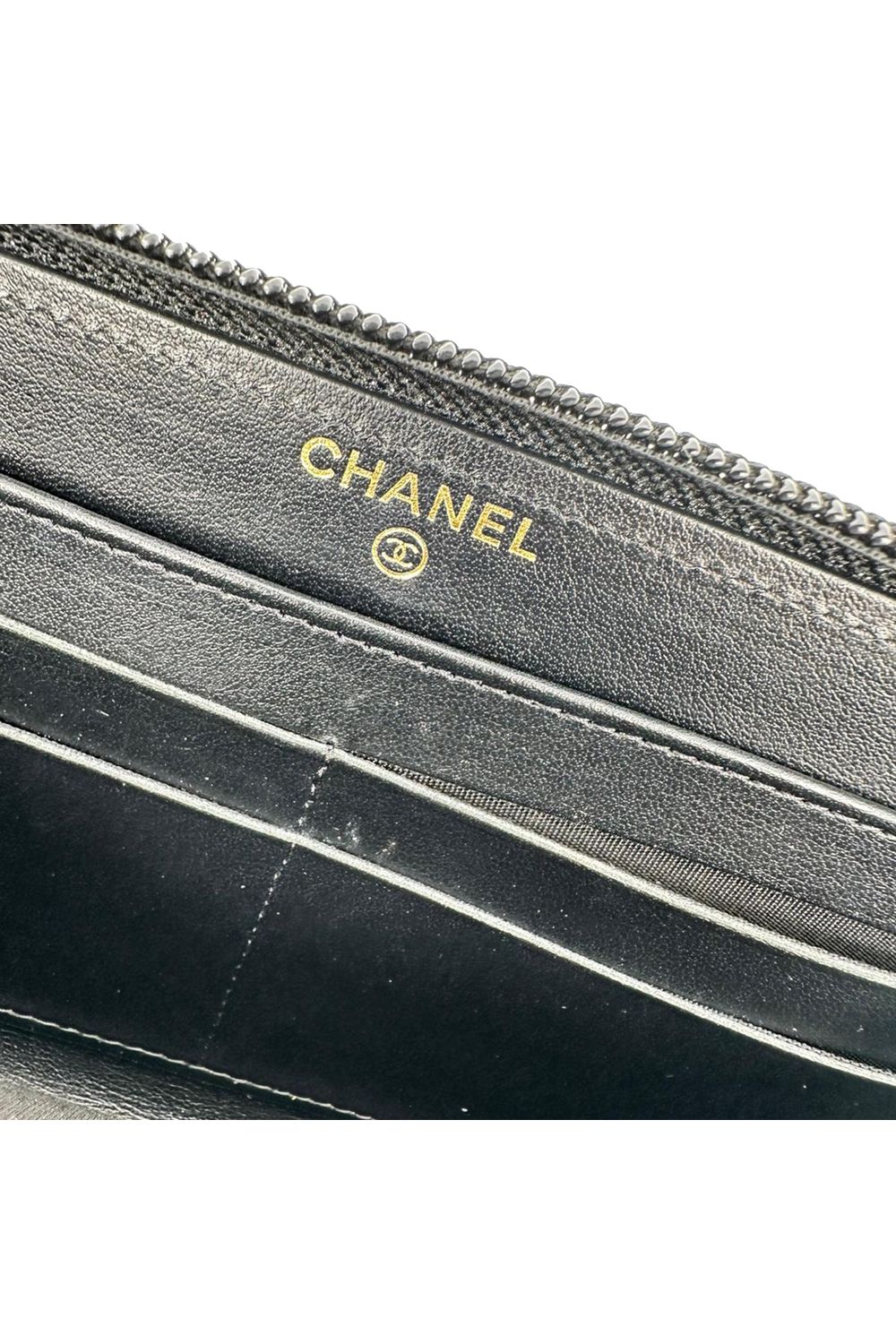 Chanel Timeless CC Zipped Long Wallet in Black Caviar Leather