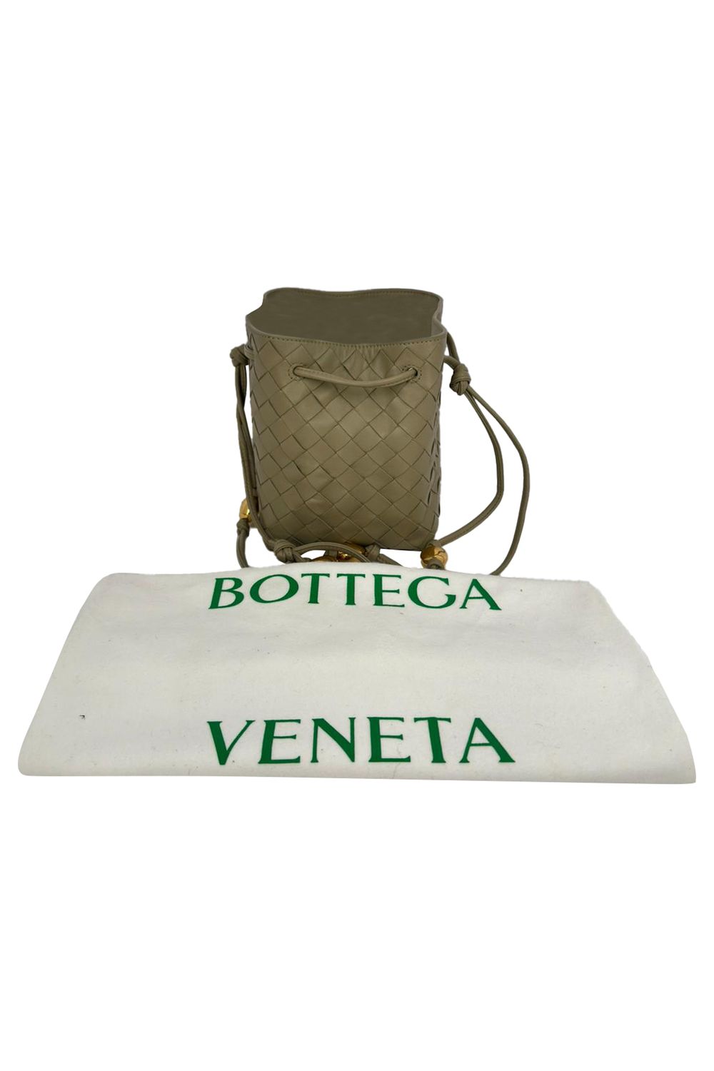Bottega Veneta Small Intrecciato Bucket Bag in Olive Lamb Leather