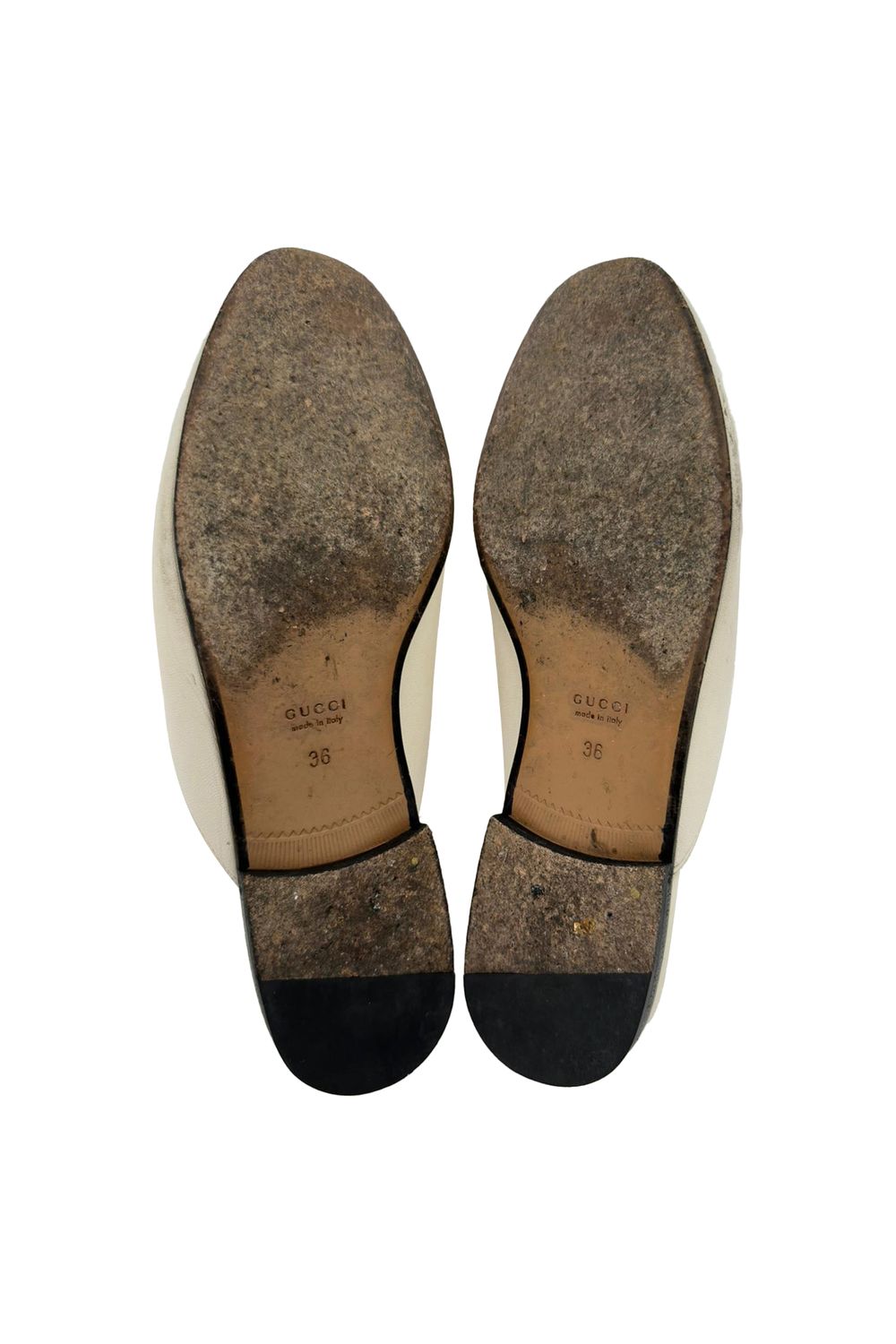 Gucci Horsebit Accent Mules in White Leather