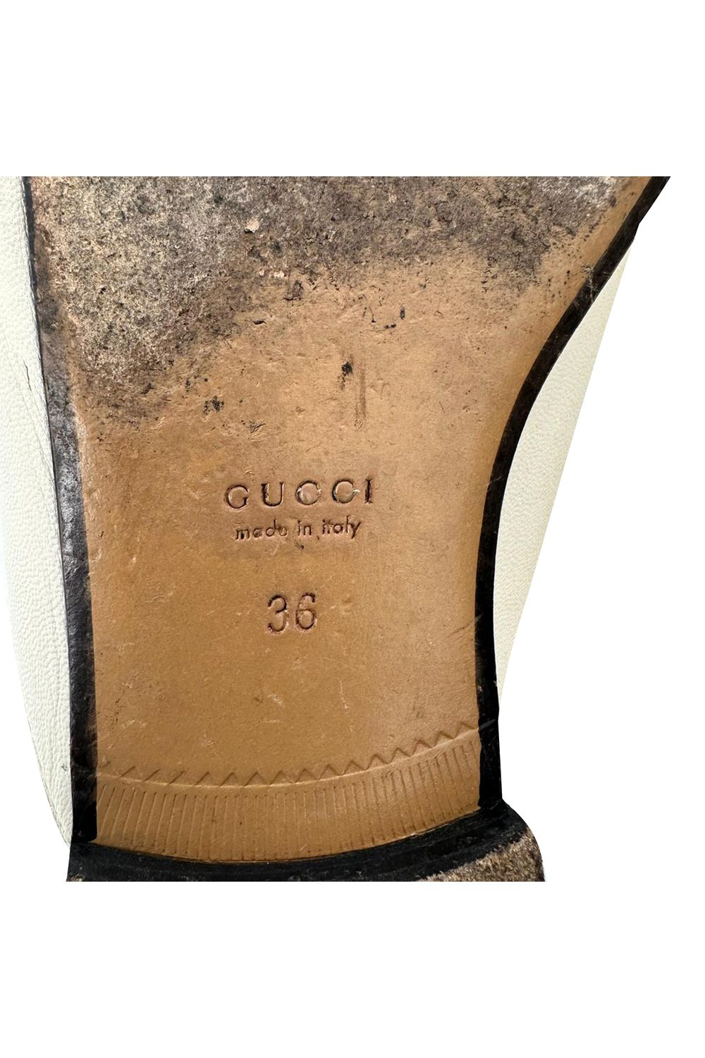 Gucci Horsebit Accent Mules in White Leather