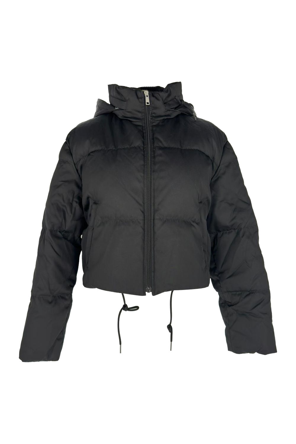 Prada Re-Nylon Cropped Down Jacket in Black Polyamide