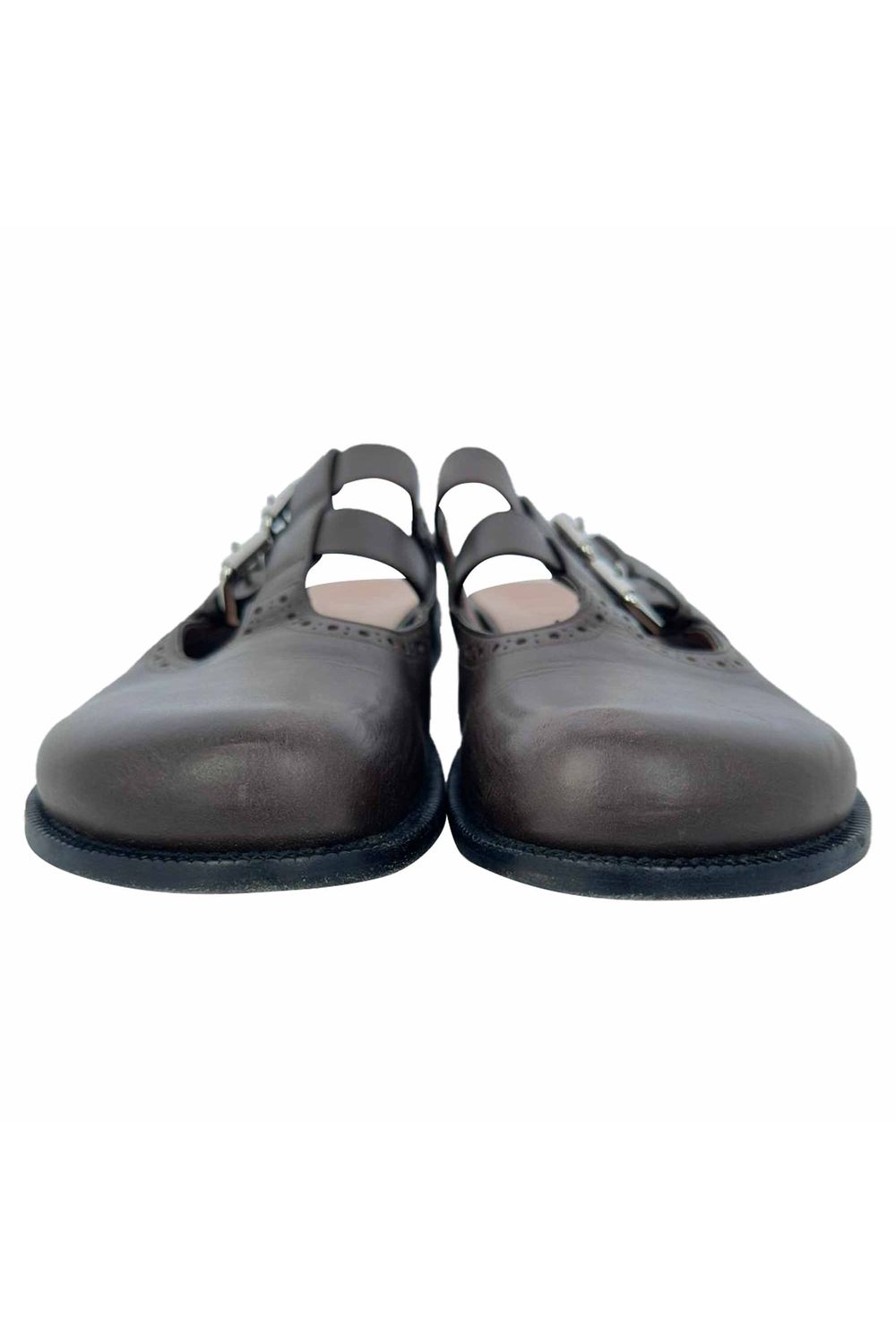 Loewe Campo Mary Jane Mules in Brown Leather