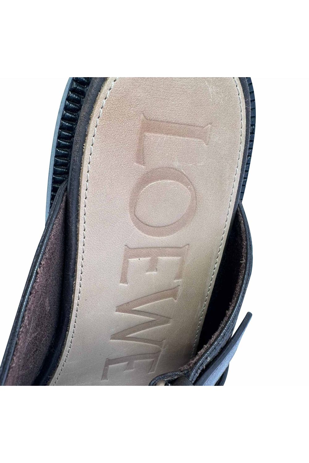 Loewe Campo Mary Jane Mules in Brown Leather