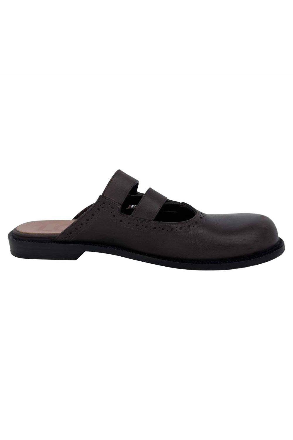 Loewe Campo Mary Jane Mules in Brown Leather