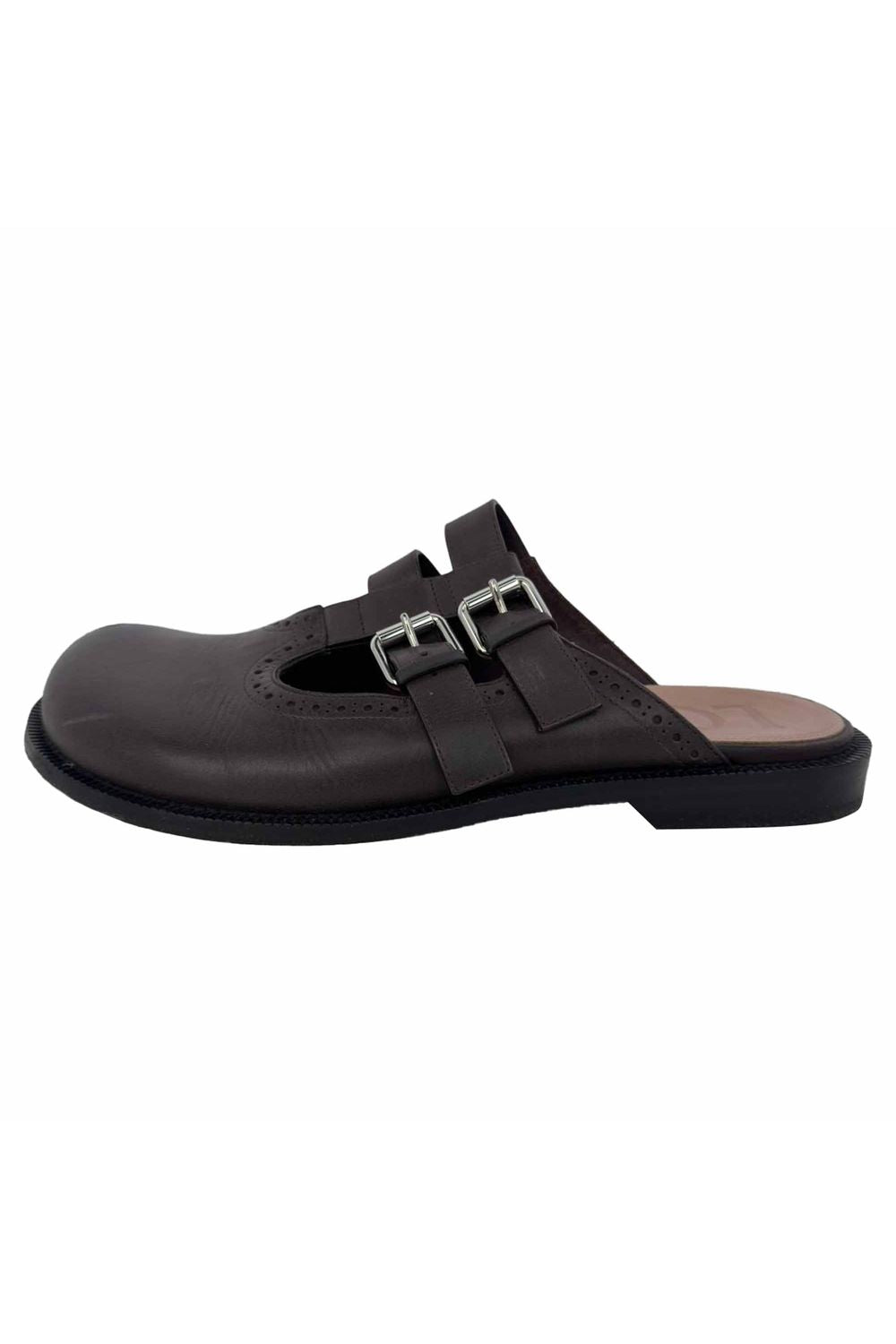 Loewe Campo Mary Jane Mules in Brown Leather