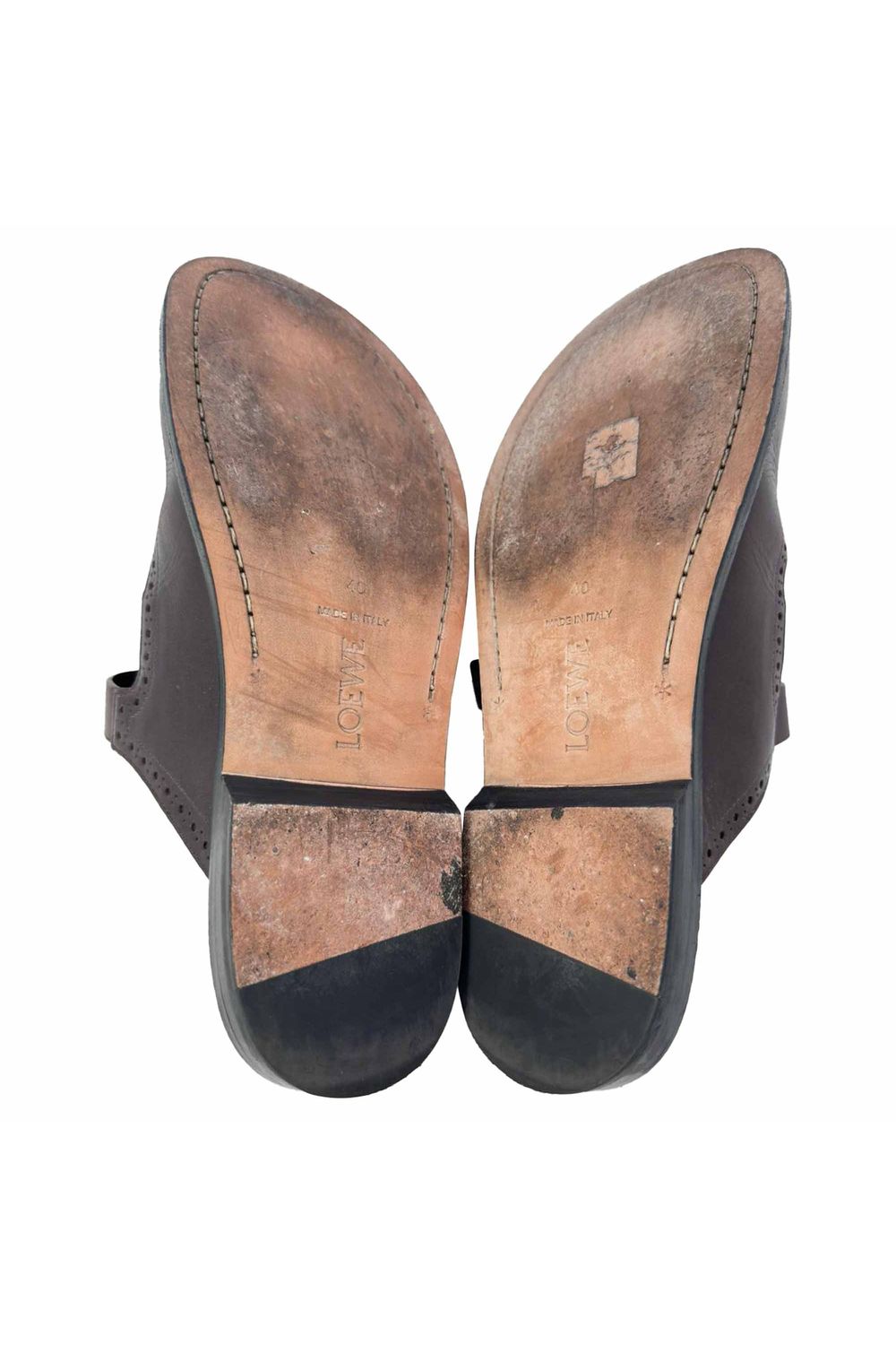 Loewe Campo Mary Jane Mules in Brown Leather