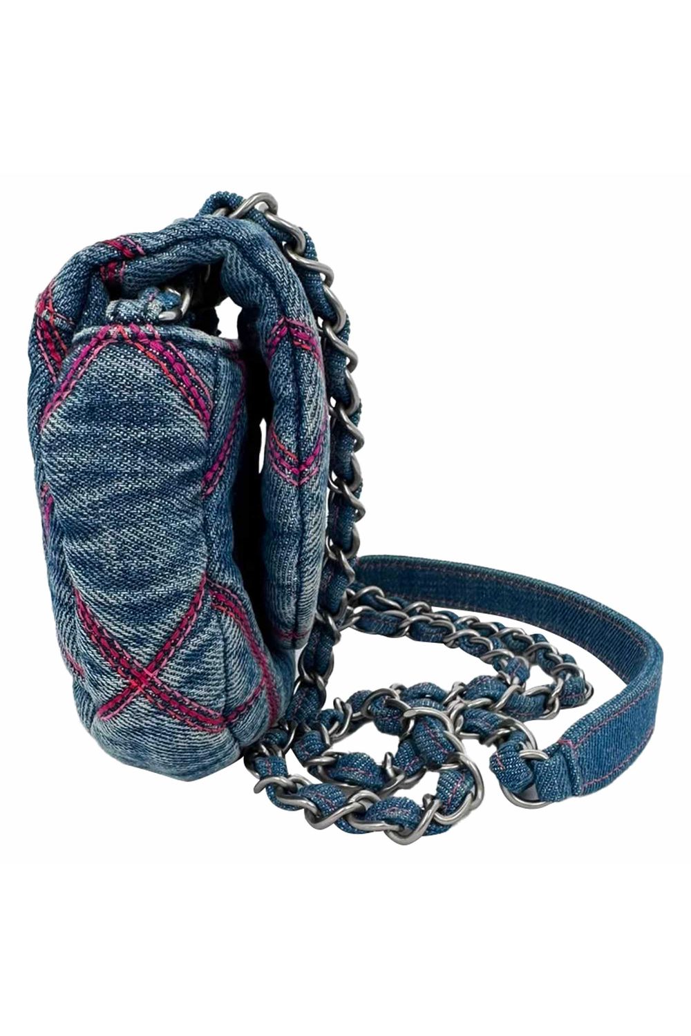 Chanel Coco Beach Mini Crossbody Bag in Blue Cotton