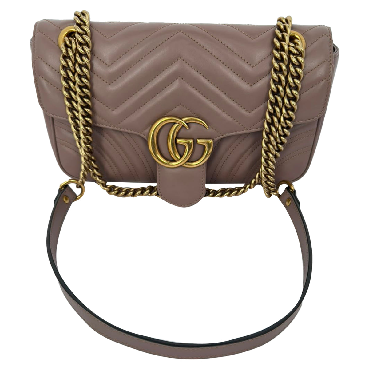 Gucci Medium GG Marmont Crossbody Bag in Tan Leather