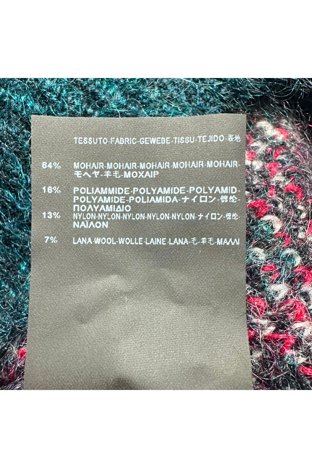 Saint Laurent Sequined Tartan Sweater in Multicolor Mohair Wool