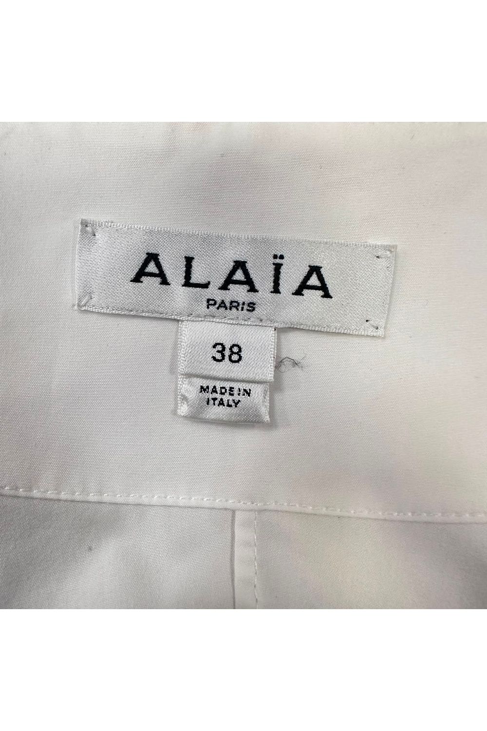 Alaïa Longsleeve A-Line Mini Dress in White Cotton