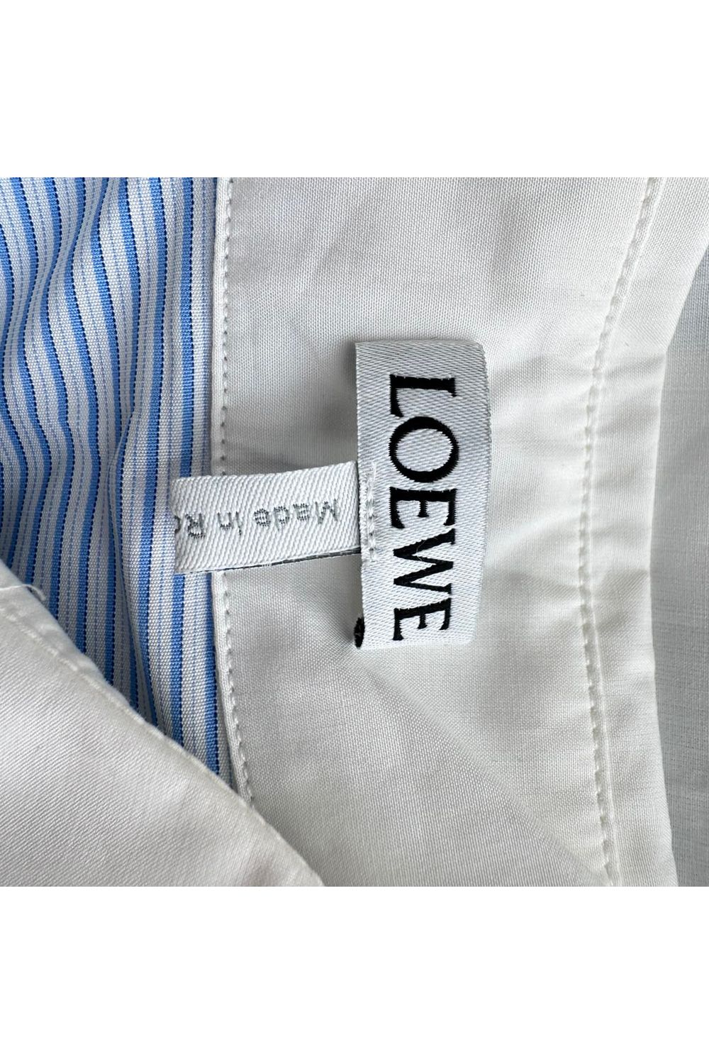 Loewe Pinstriped Button-Down Shirt in Blue Cotton
