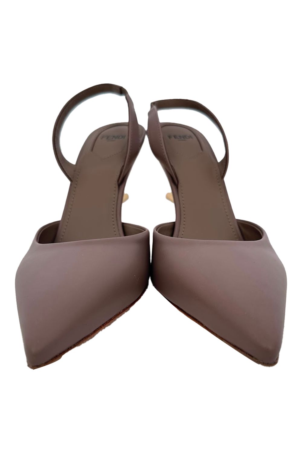 Fendi Fendi First Slingback Pumps in Beige Calf Leather