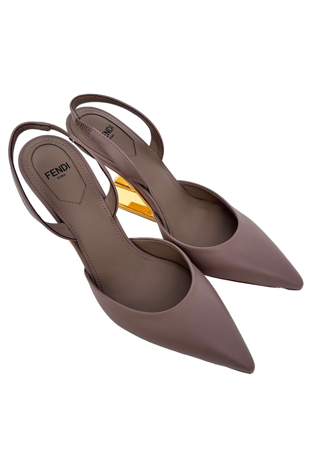 Fendi Fendi First Slingback Pumps in Beige Calf Leather
