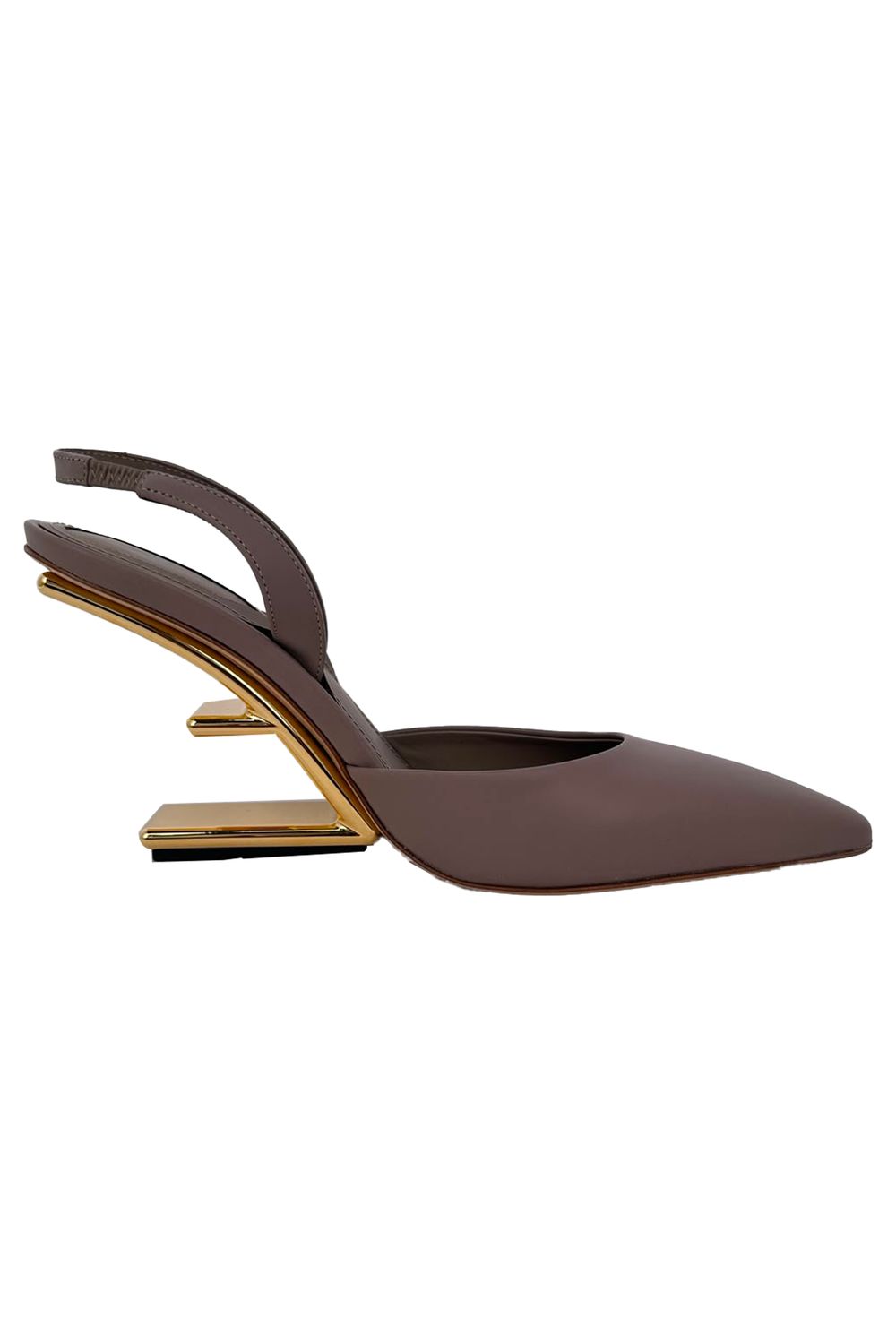Fendi Fendi First Slingback Pumps in Beige Calf Leather