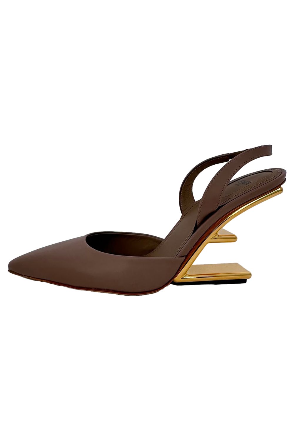 Fendi Fendi First Slingback Pumps in Beige Calf Leather