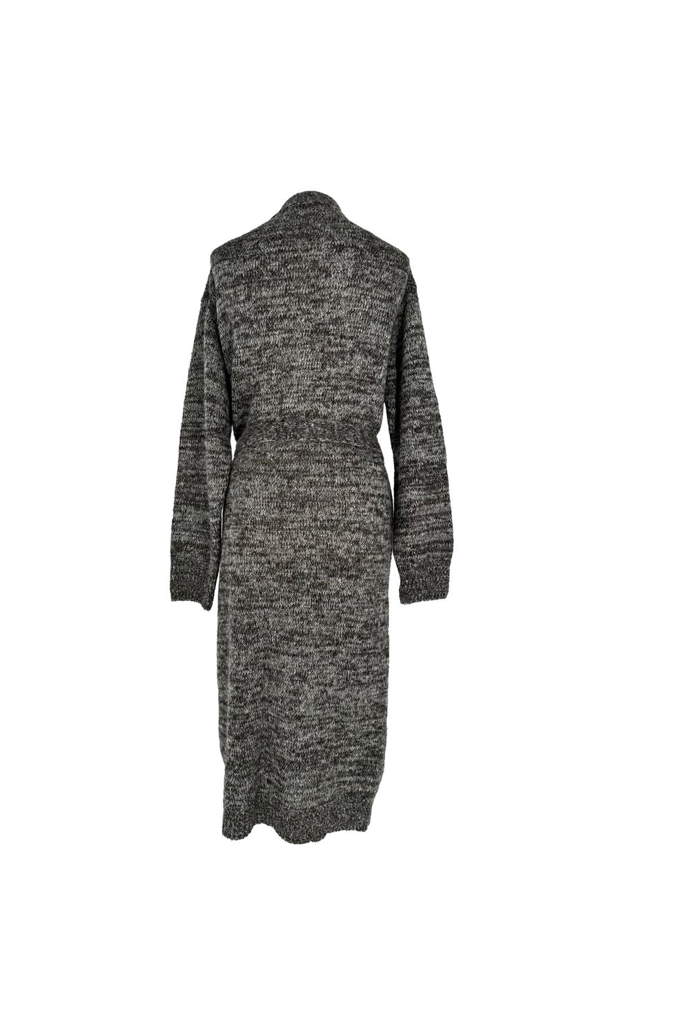 Dries Van Noten Long Cardigan in Grey Alpaca Wool