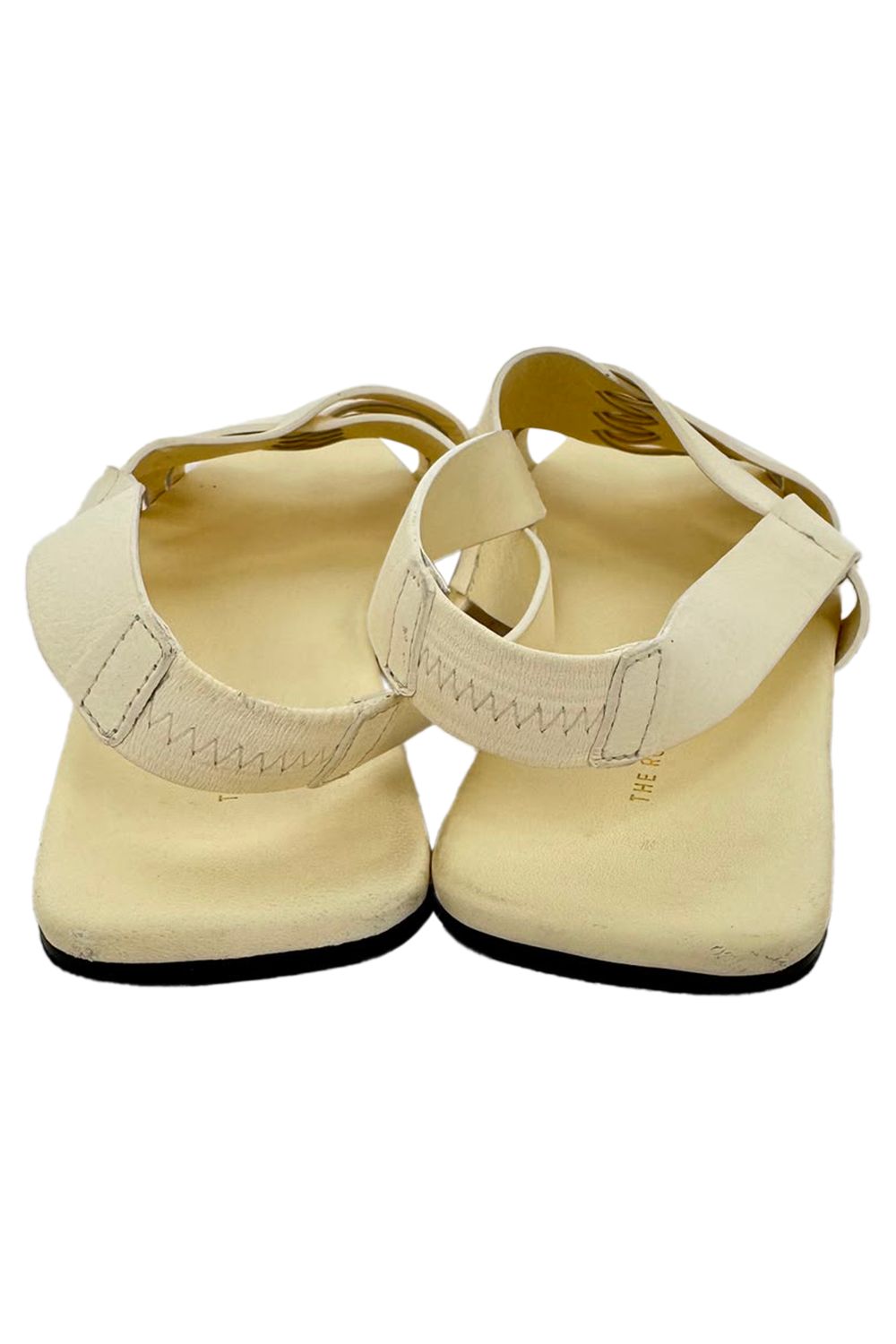 The Row Meera Leather Sandals in Cream Leather