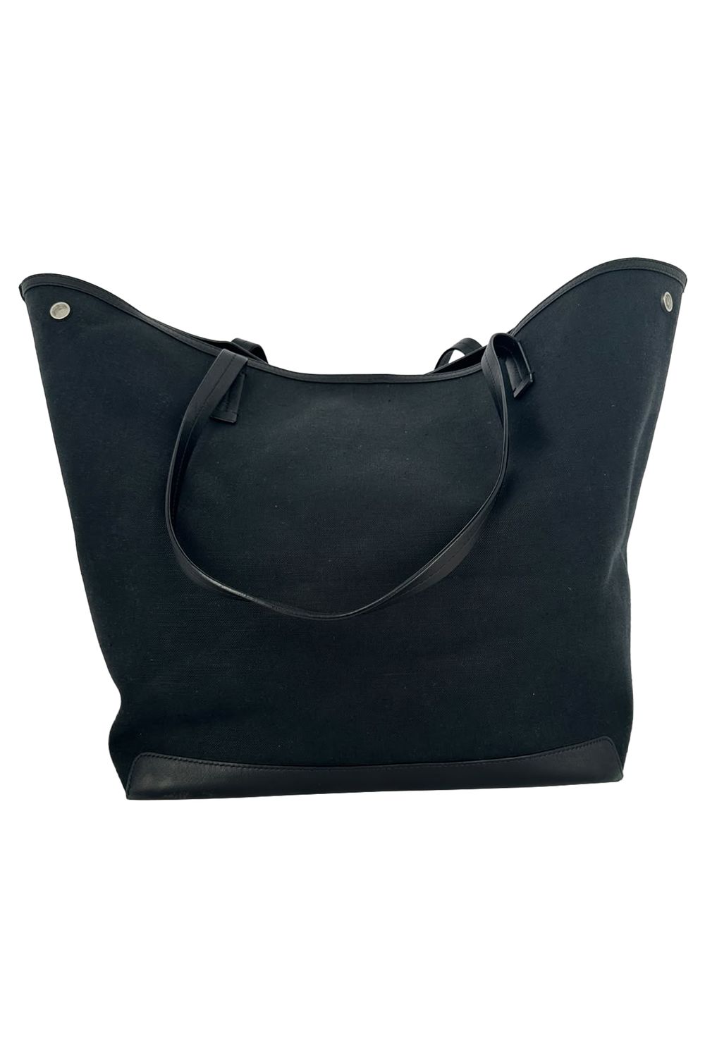 The Row Park Tote Three Canvas Tote Bag in Black Nylon Canvas