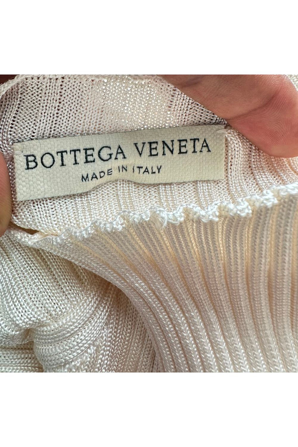 Bottega Turtleneck Sweater in Cream Silk