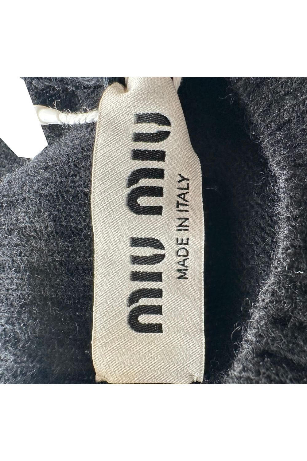 Miu Miu Logo-Embroidered Knitted Sweater in Black Wool
