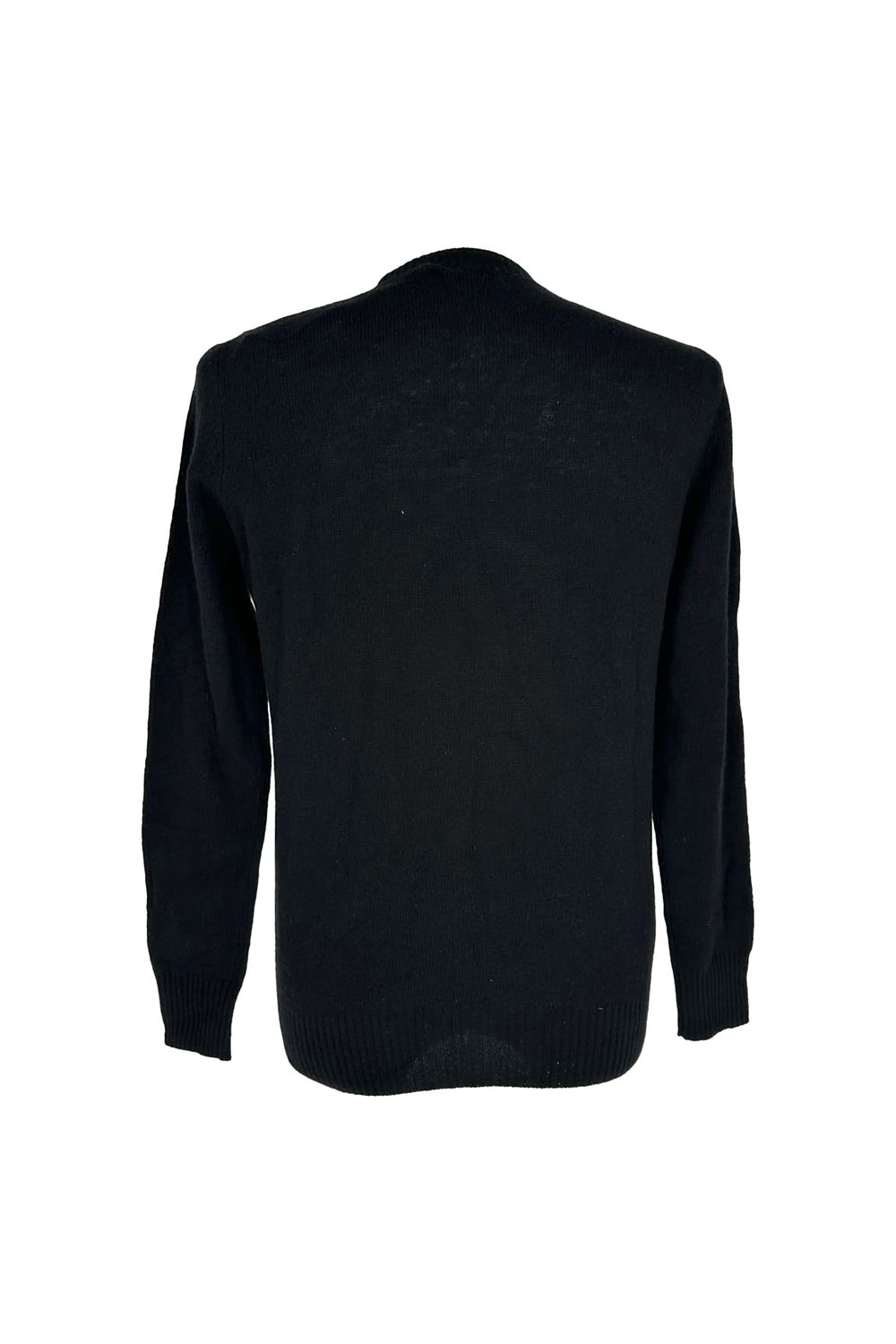 Miu Miu Logo-Embroidered Knitted Sweater in Black Wool