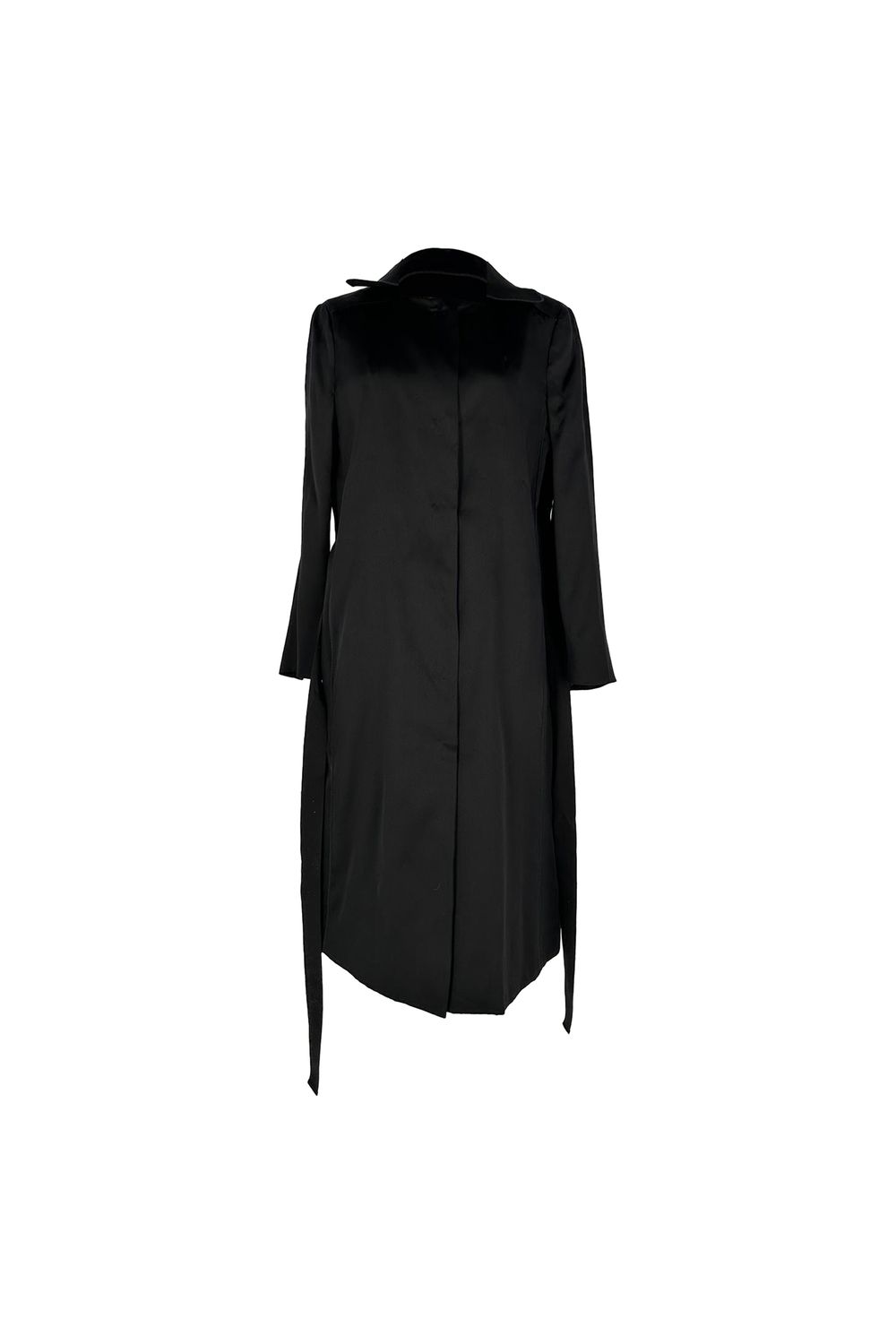 Dolce & Gabbana Belted Trench Coat in Black Silk