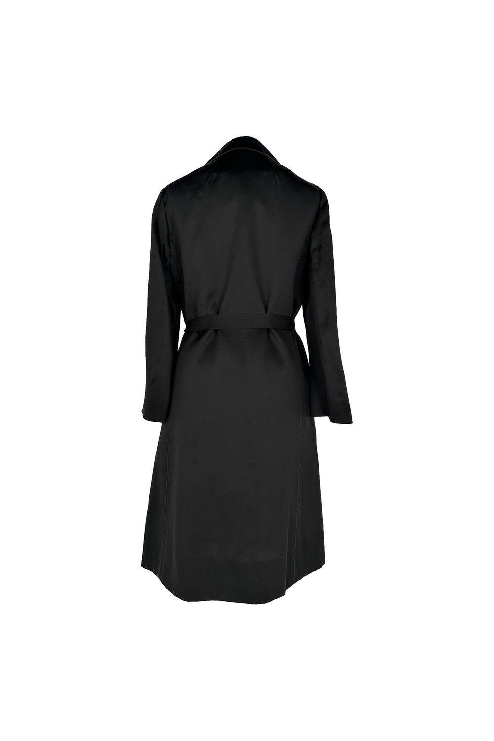 Dolce & Gabbana Belted Trench Coat in Black Silk