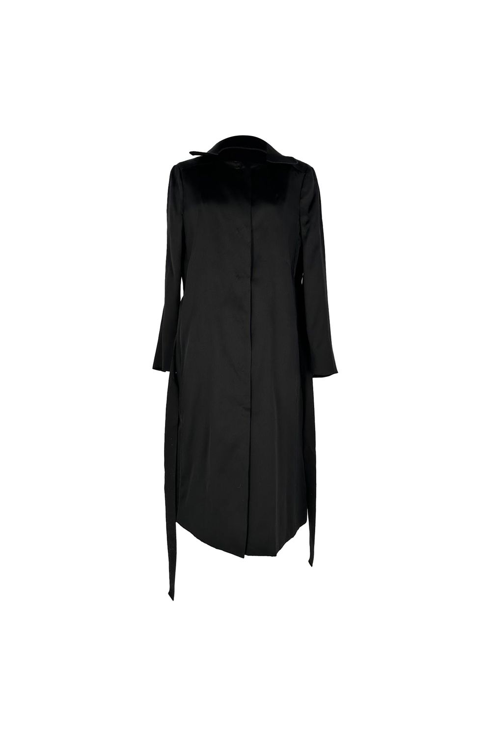 Dolce & Gabbana Belted Trench Coat in Black Silk